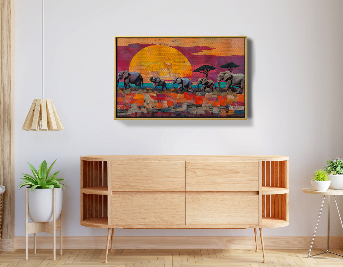 Elephant Parade Sunset Black African American canvas print view 38