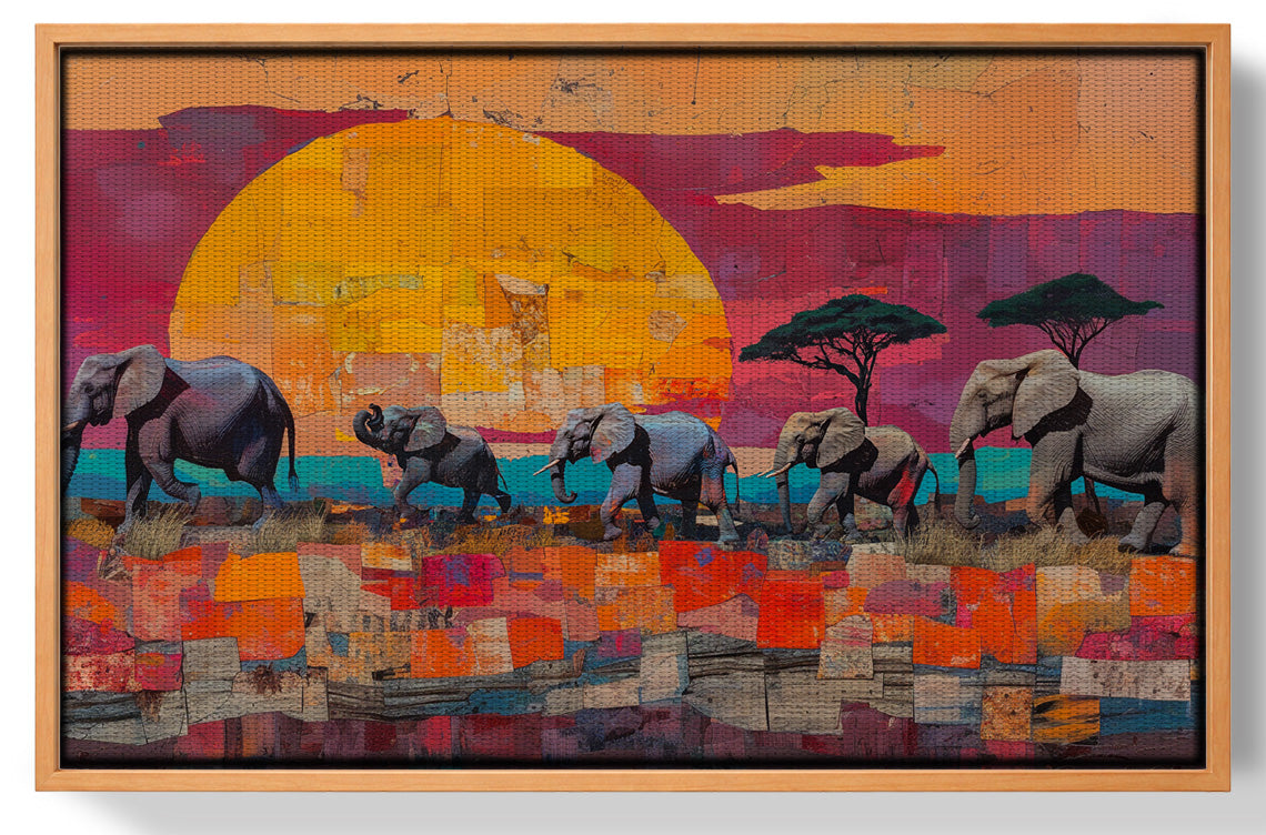 Elephant Parade Sunset Black African American canvas print view 43