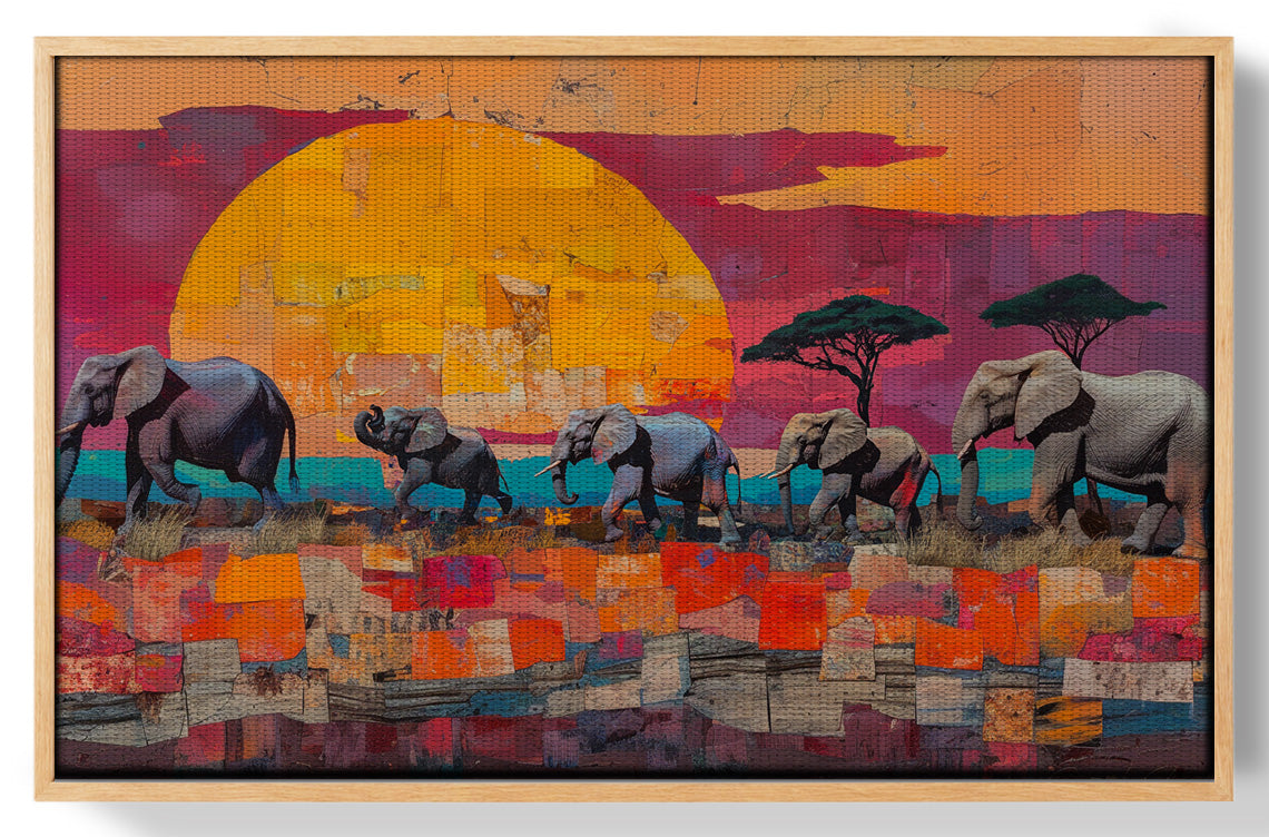 Elephant Parade Sunset Black African American canvas print view 49
