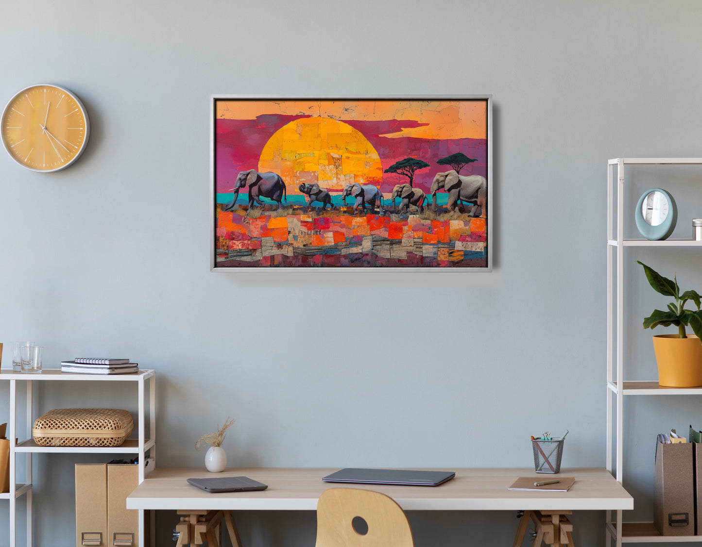 Elephant Parade Sunset Black African American canvas print view 60