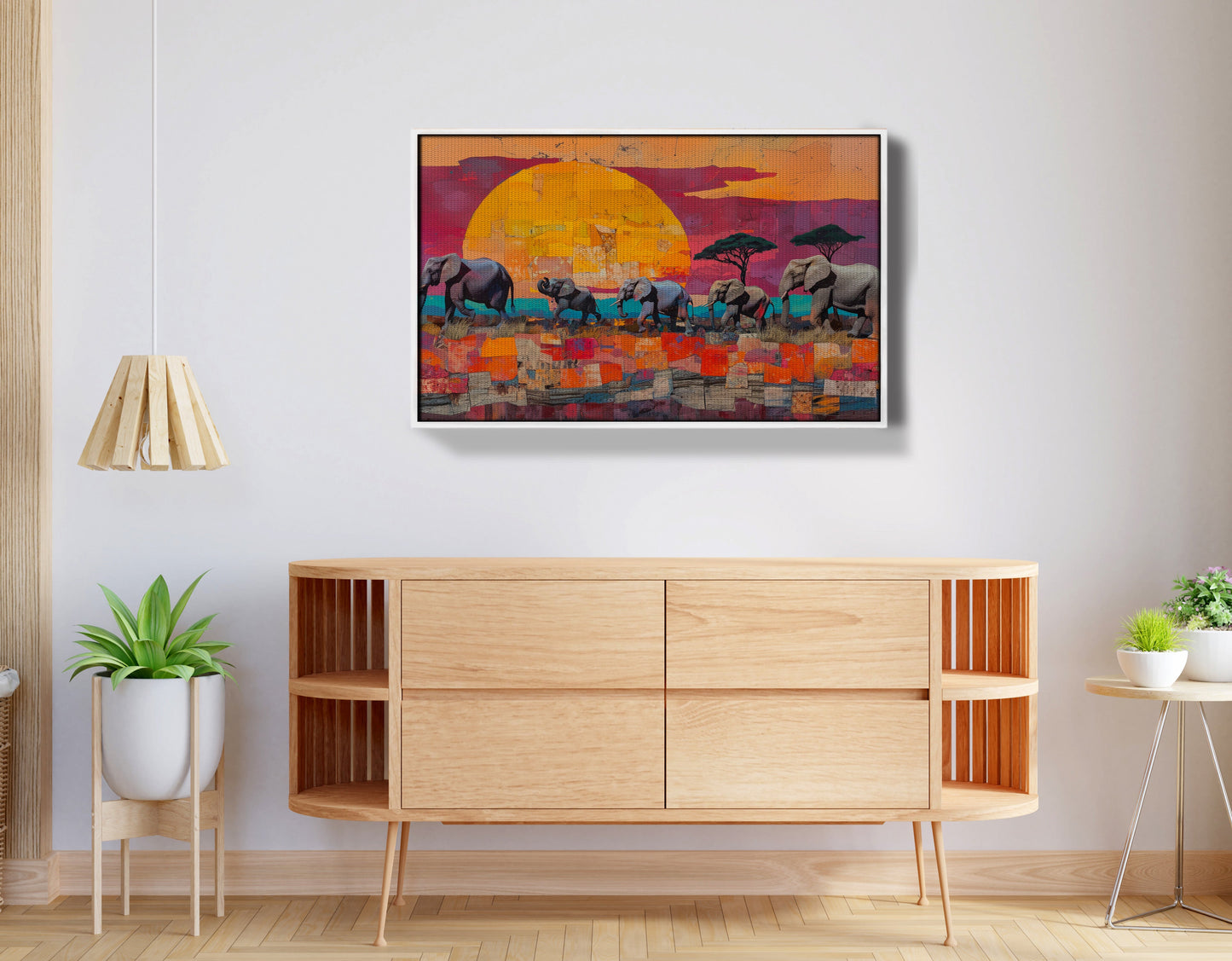 Elephant Parade Sunset Black African American canvas print view 62