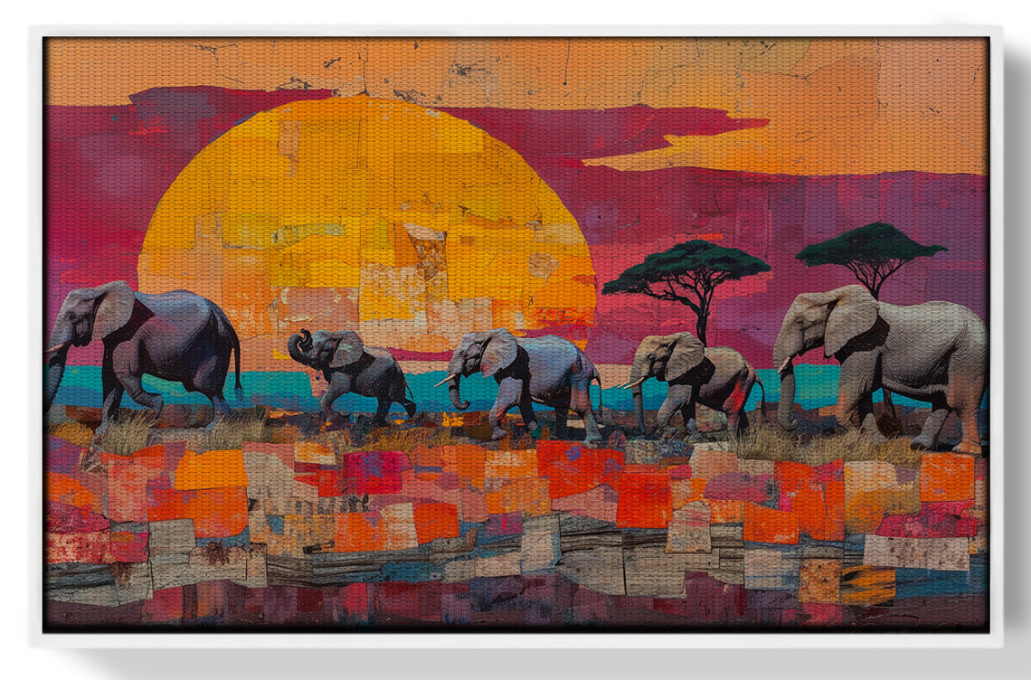 Elephant Parade Sunset Black African American canvas print view 61
