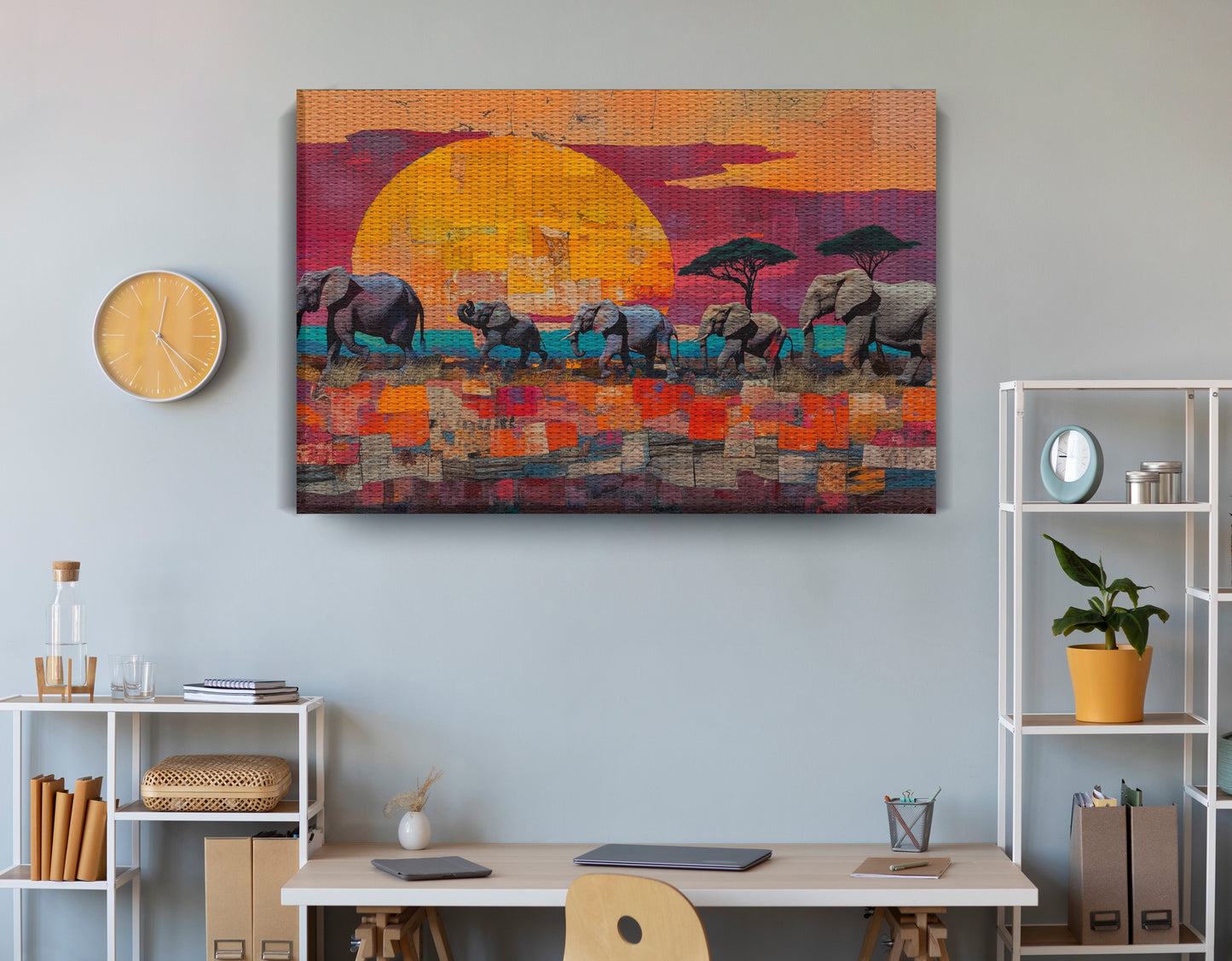 Elephant Parade Sunset Black African American canvas print view 18