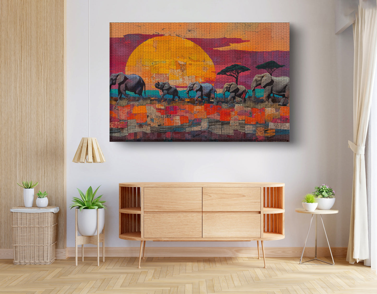 Elephant Parade Sunset Black African American canvas print view 14