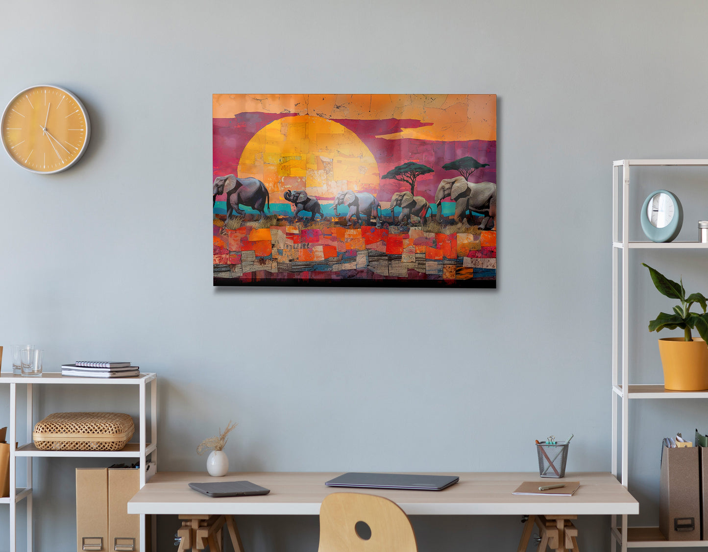 Elephant Parade Sunset Black African American canvas print view 24