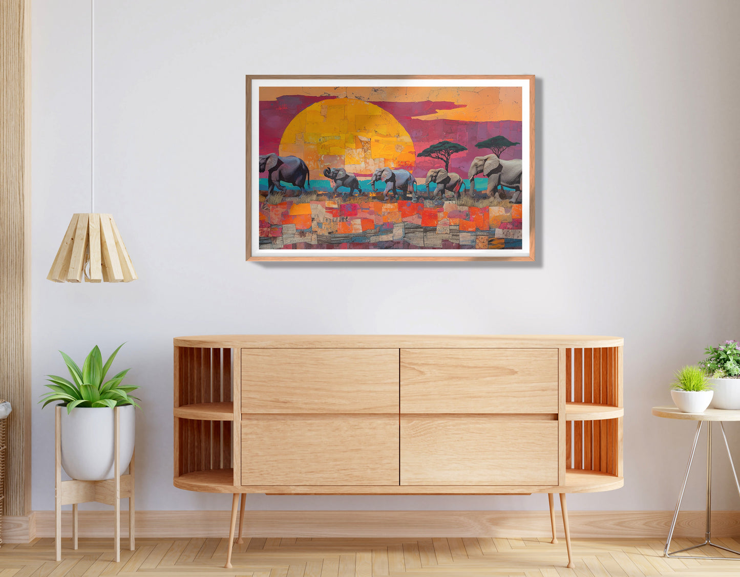 Elephant Parade Sunset Black African American canvas print view 80