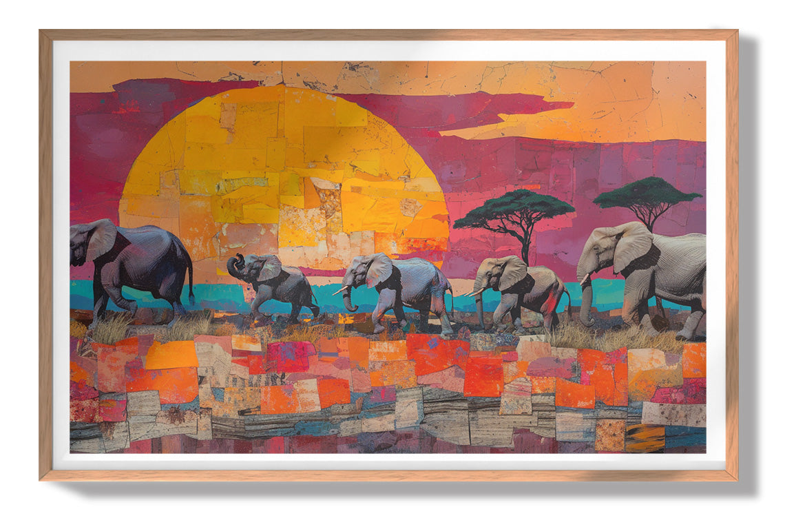Elephant Parade Sunset Black African American canvas print view 79