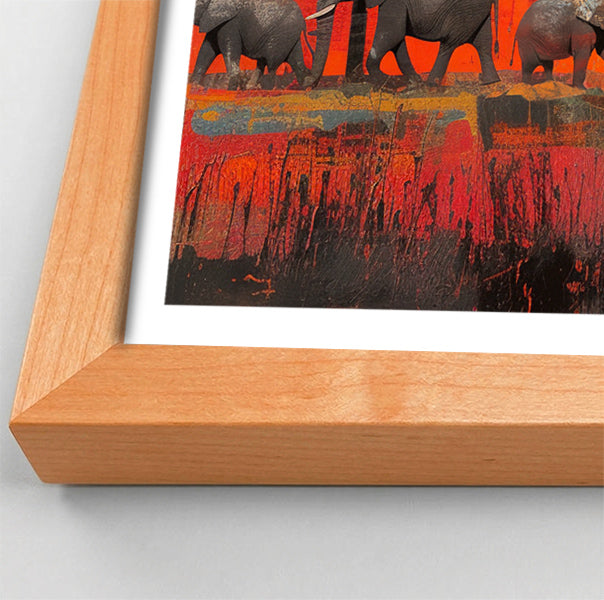 Elephant Family Sunset African American canvas print view 82