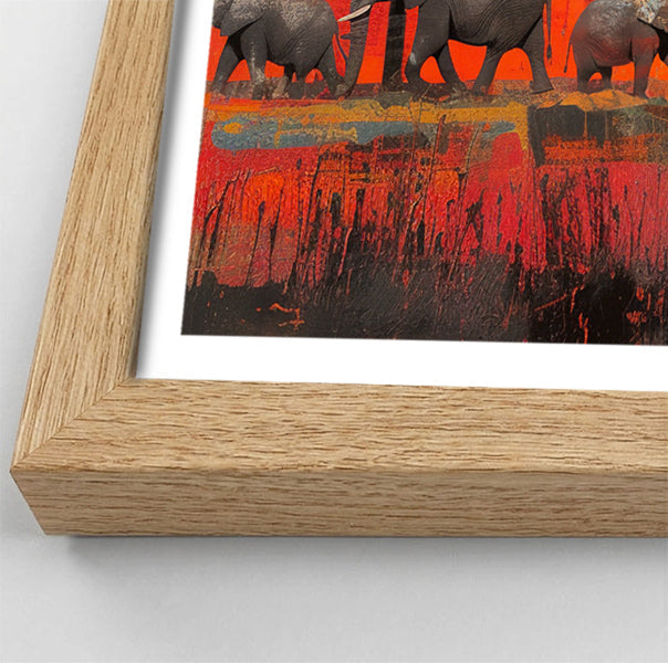 Elephant Family Sunset African American canvas print view 76