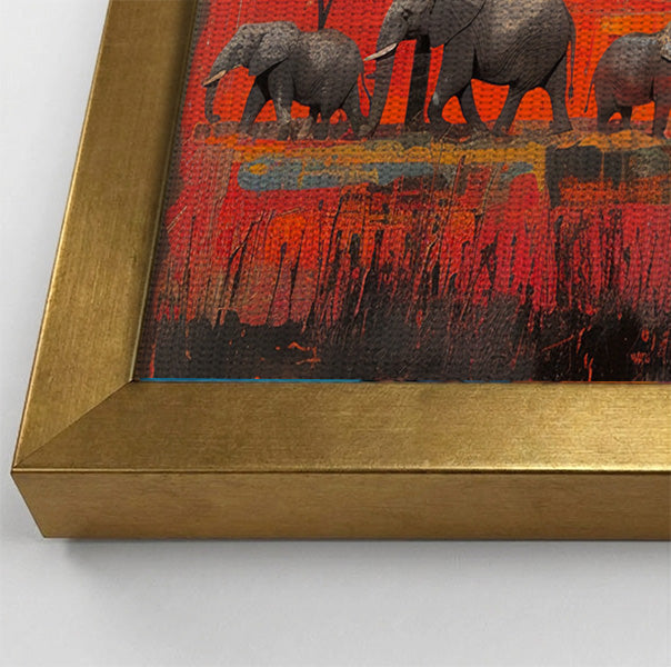 Elephant Family Sunset African American canvas print view 40