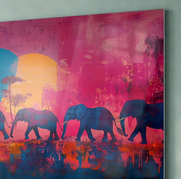 Elephant Silhouette Sunset African American canvas print view 22