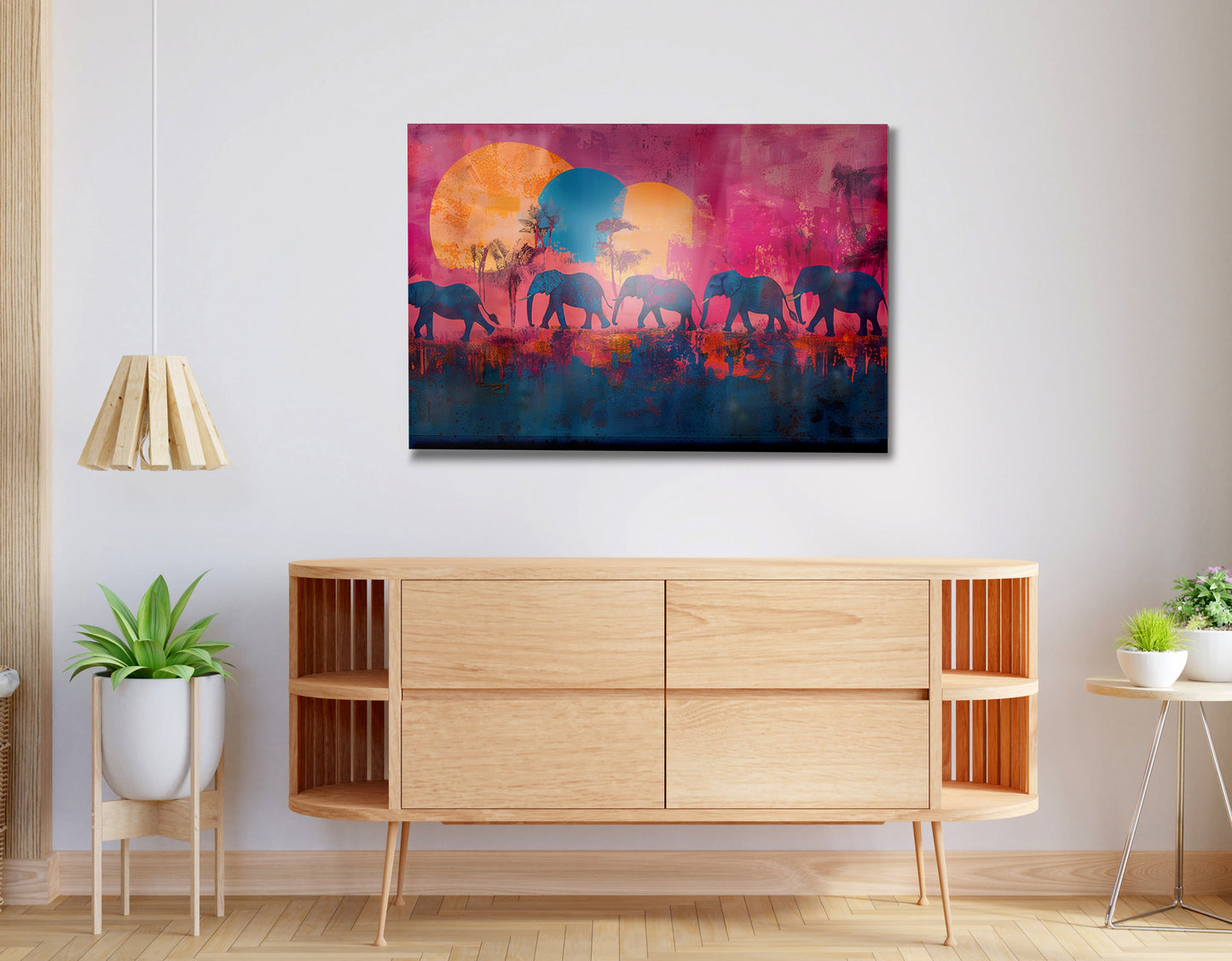 Elephant Silhouette Sunset African American canvas print view 20