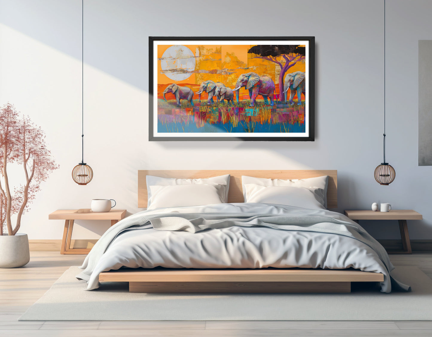 Golden Elephant Herd African American canvas print view 69