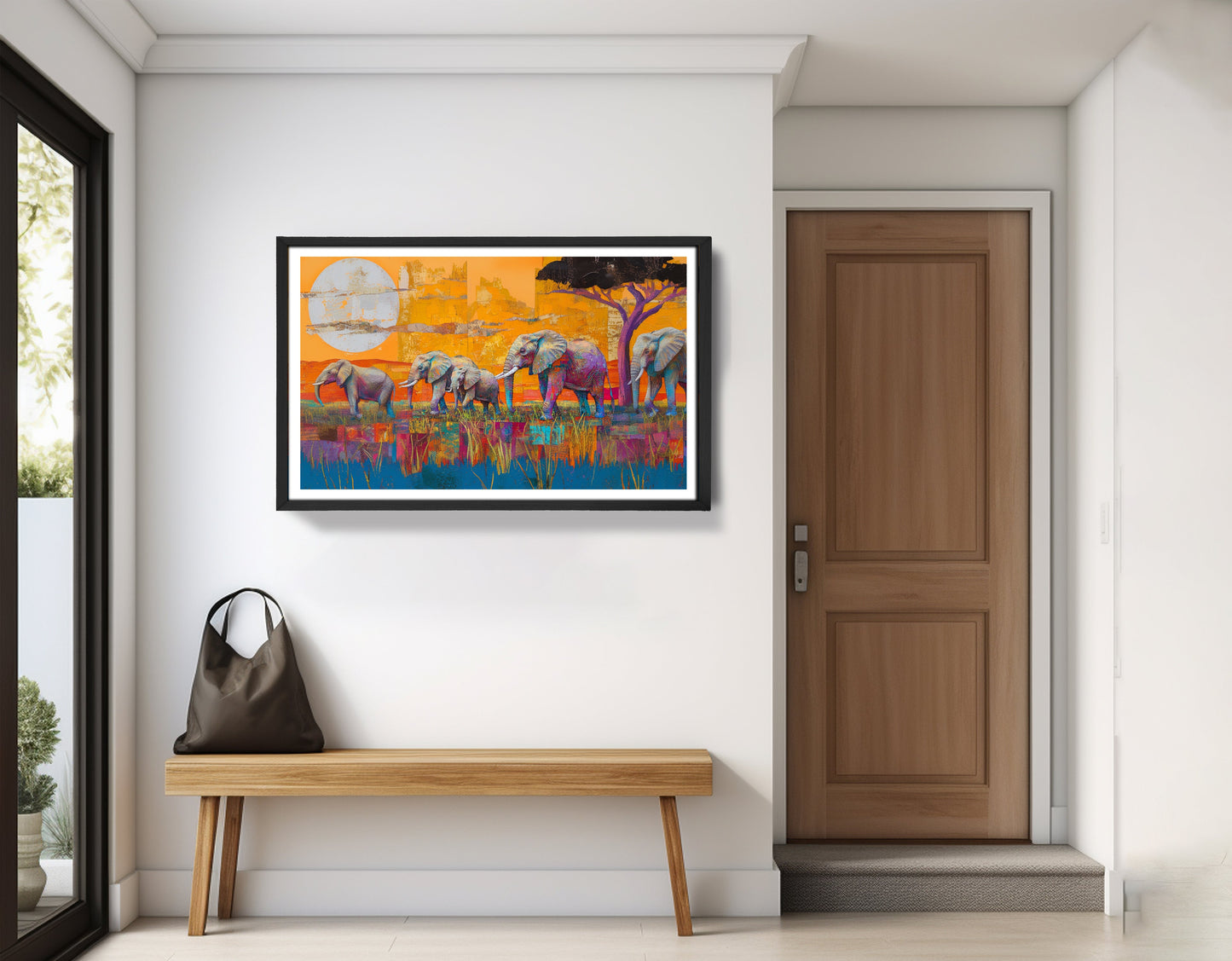 Golden Elephant Herd African American canvas print view 71