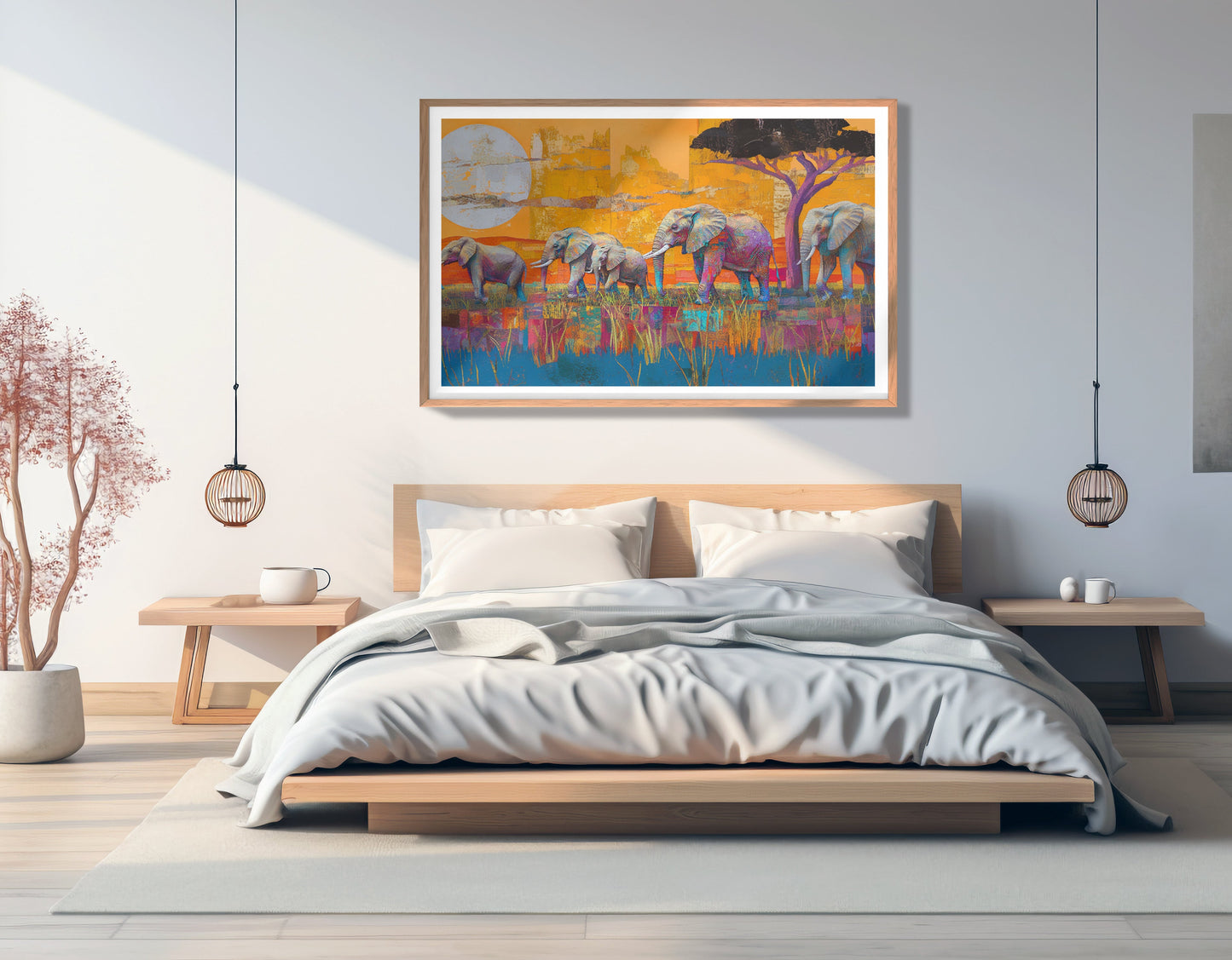 Golden Elephant Herd African American canvas print view 81