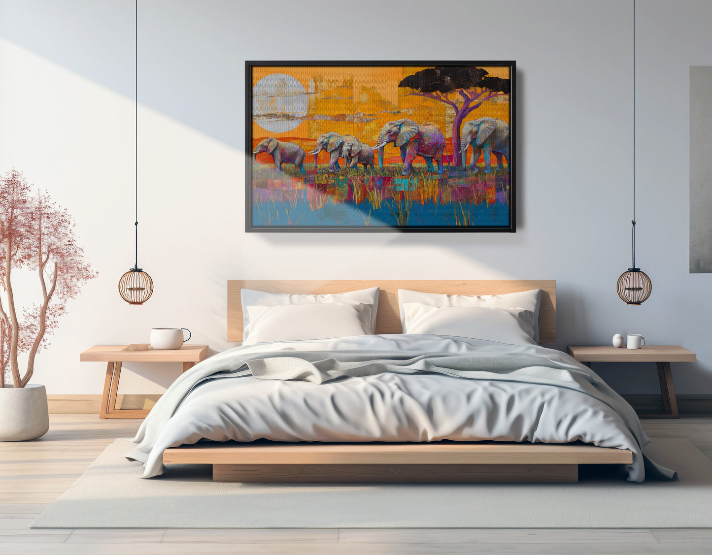 Golden Elephant Herd African American canvas print view 27