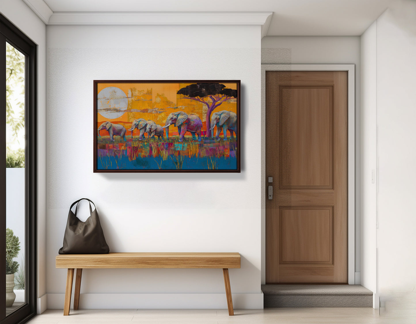 Golden Elephant Herd African American canvas print view 35