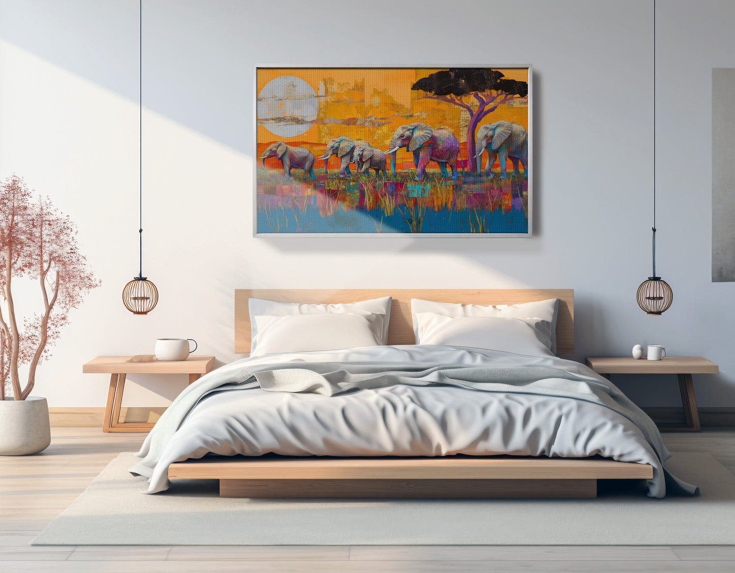 Golden Elephant Herd African American canvas print view 57