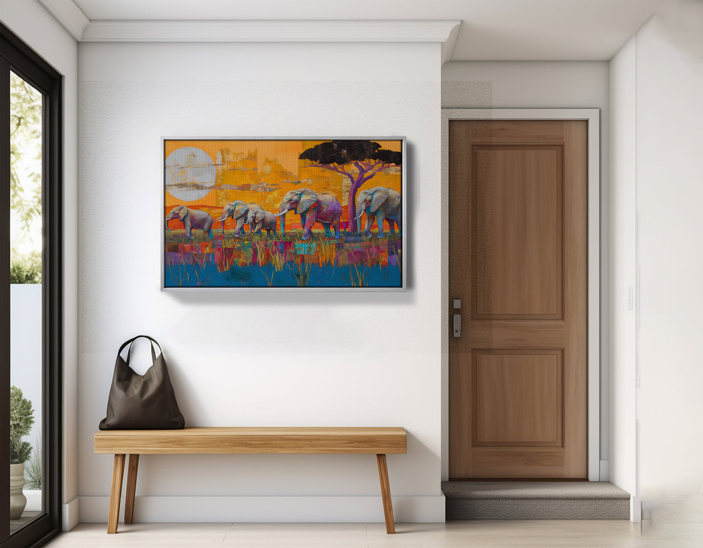 Golden Elephant Herd African American canvas print view 59