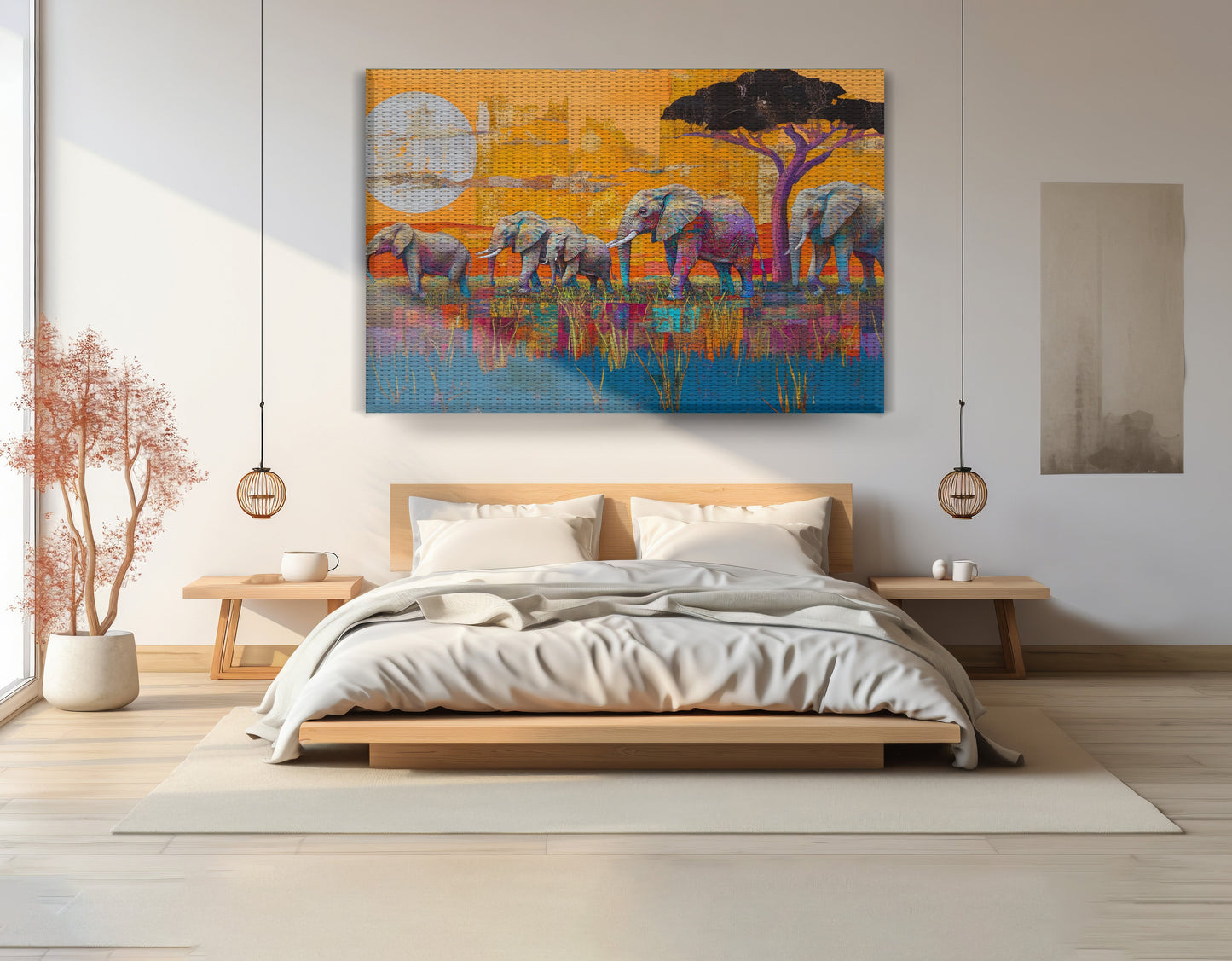 Golden Elephant Herd African American canvas print view 15