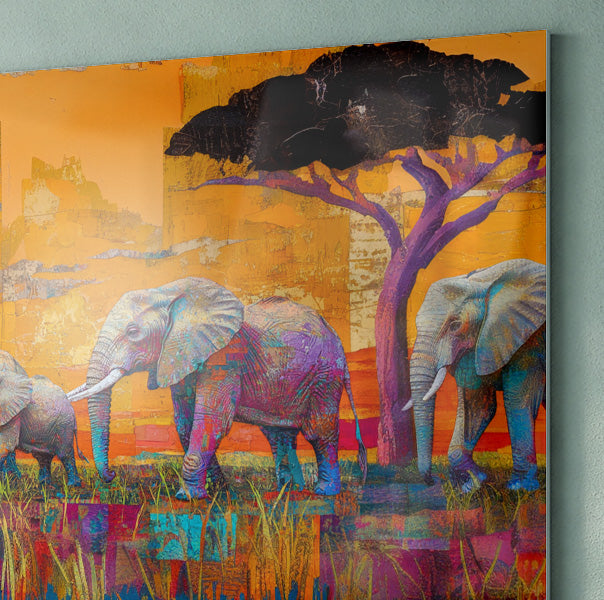 Golden Elephant Herd African American canvas print view 22