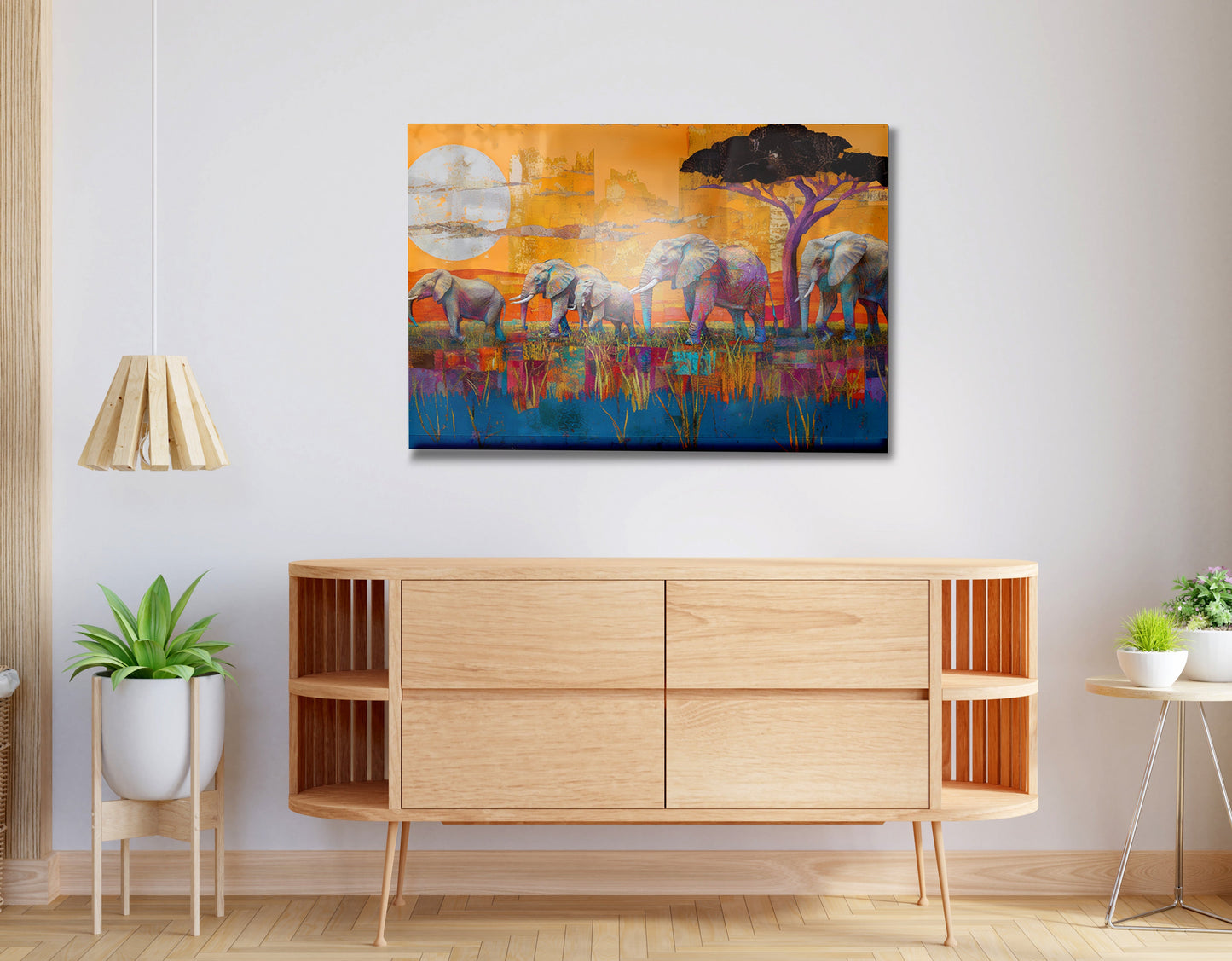 Golden Elephant Herd African American canvas print view 20