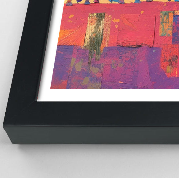 Purple Elephant Herd Sunset African American canvas print view 70