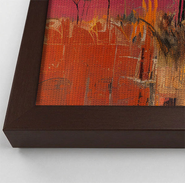 Elephant Family Orange Sunset African American canvas print view 34