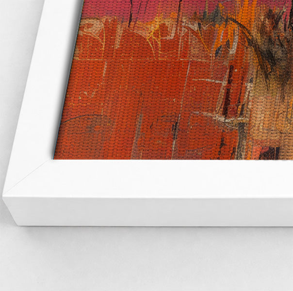 Elephant Family Orange Sunset African American canvas print view 64