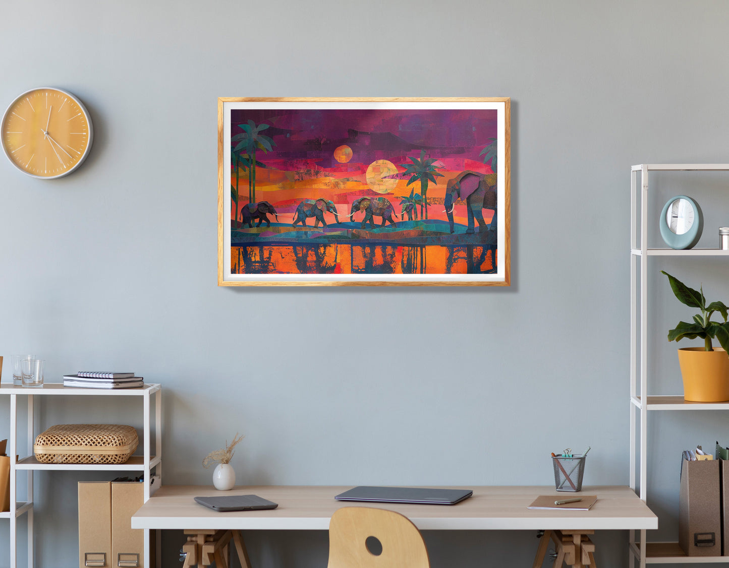 Elephant Parade Sunset Black African American canvas print view 78