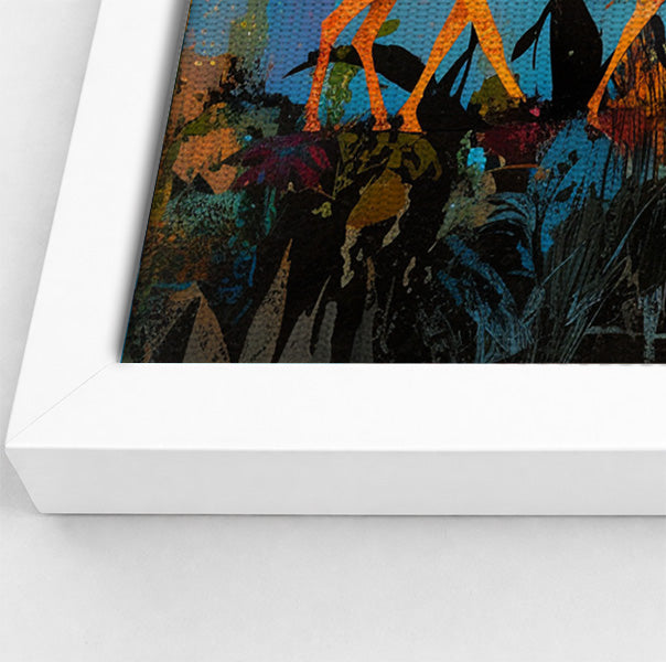 Giraffe Family Sunset Black Black culture wall art view 22