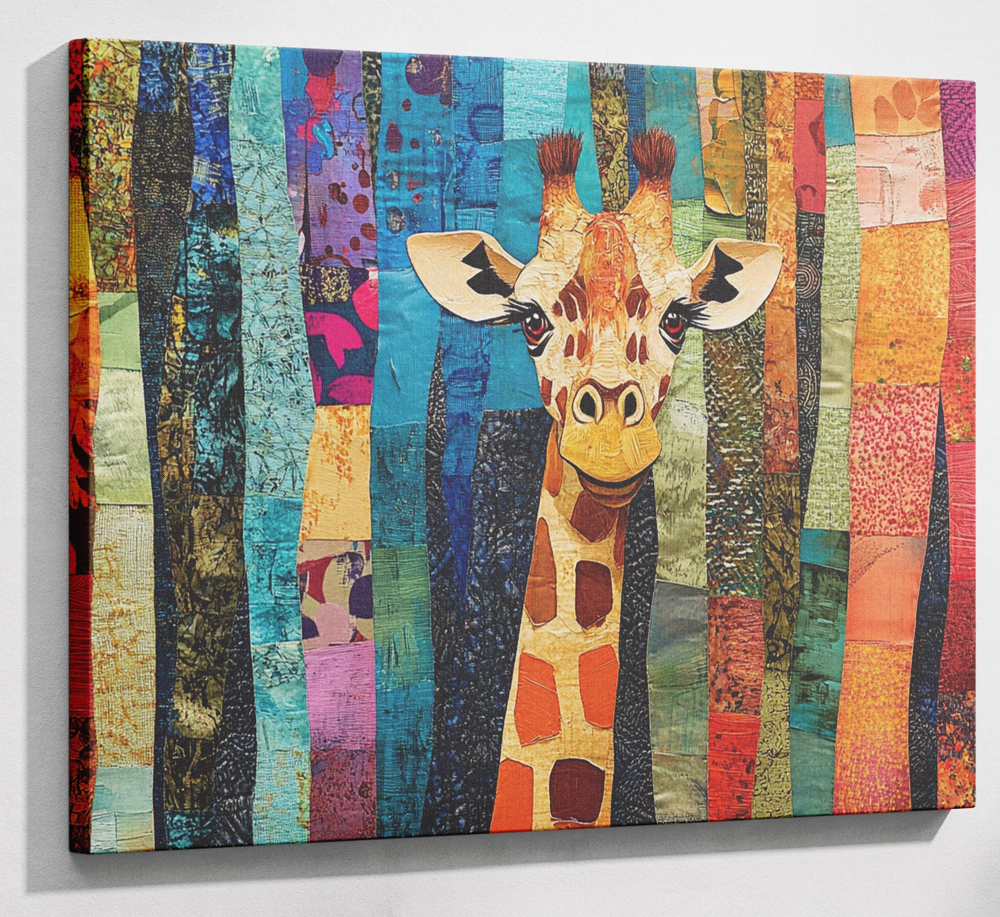 Giraffe Forest Pattern African American canvas print canvas print with visible wall art format