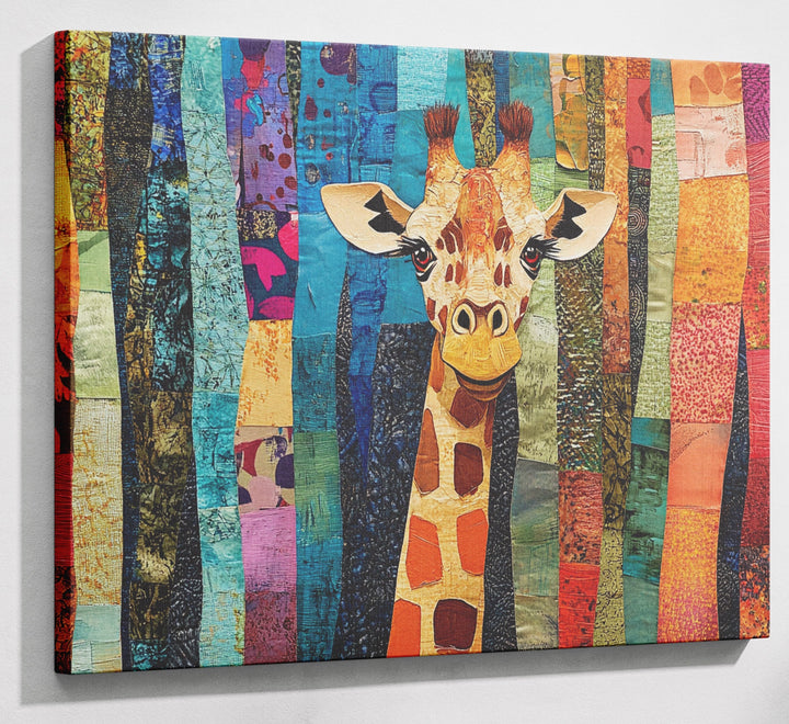 Giraffe Forest Pattern African American canvas print canvas print with visible wall art format