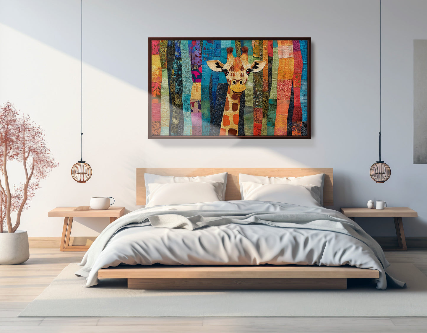 Giraffe Forest Pattern African American canvas print home decor view