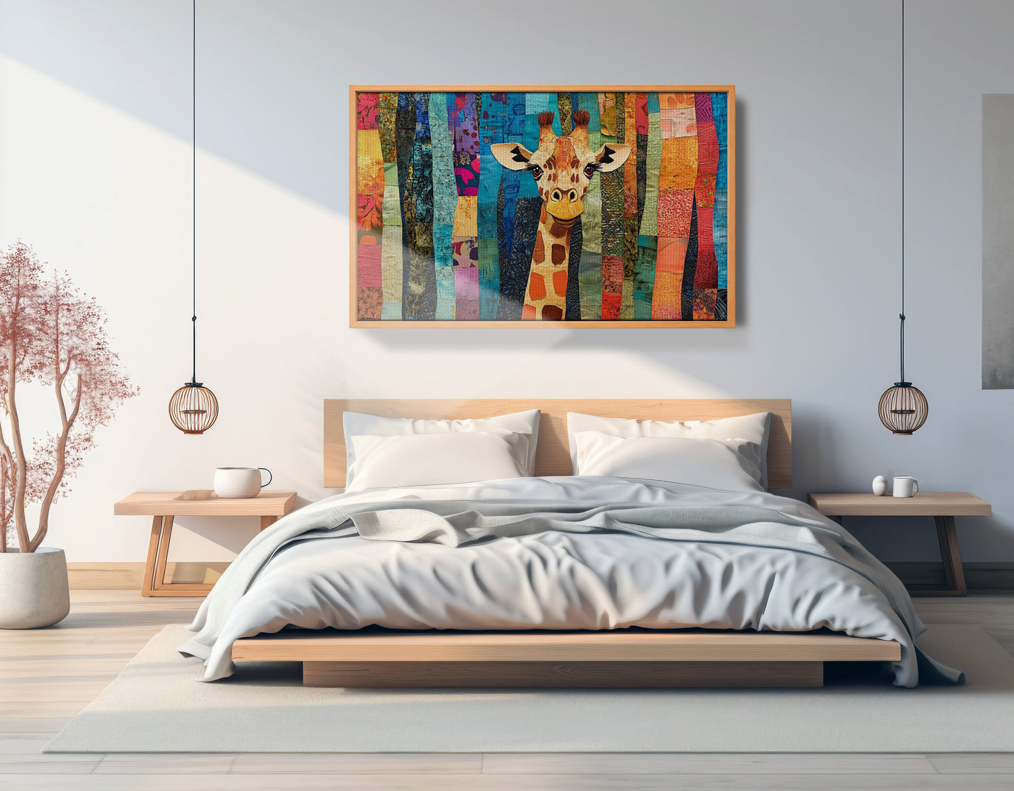 Giraffe Forest Pattern African American canvas print print view