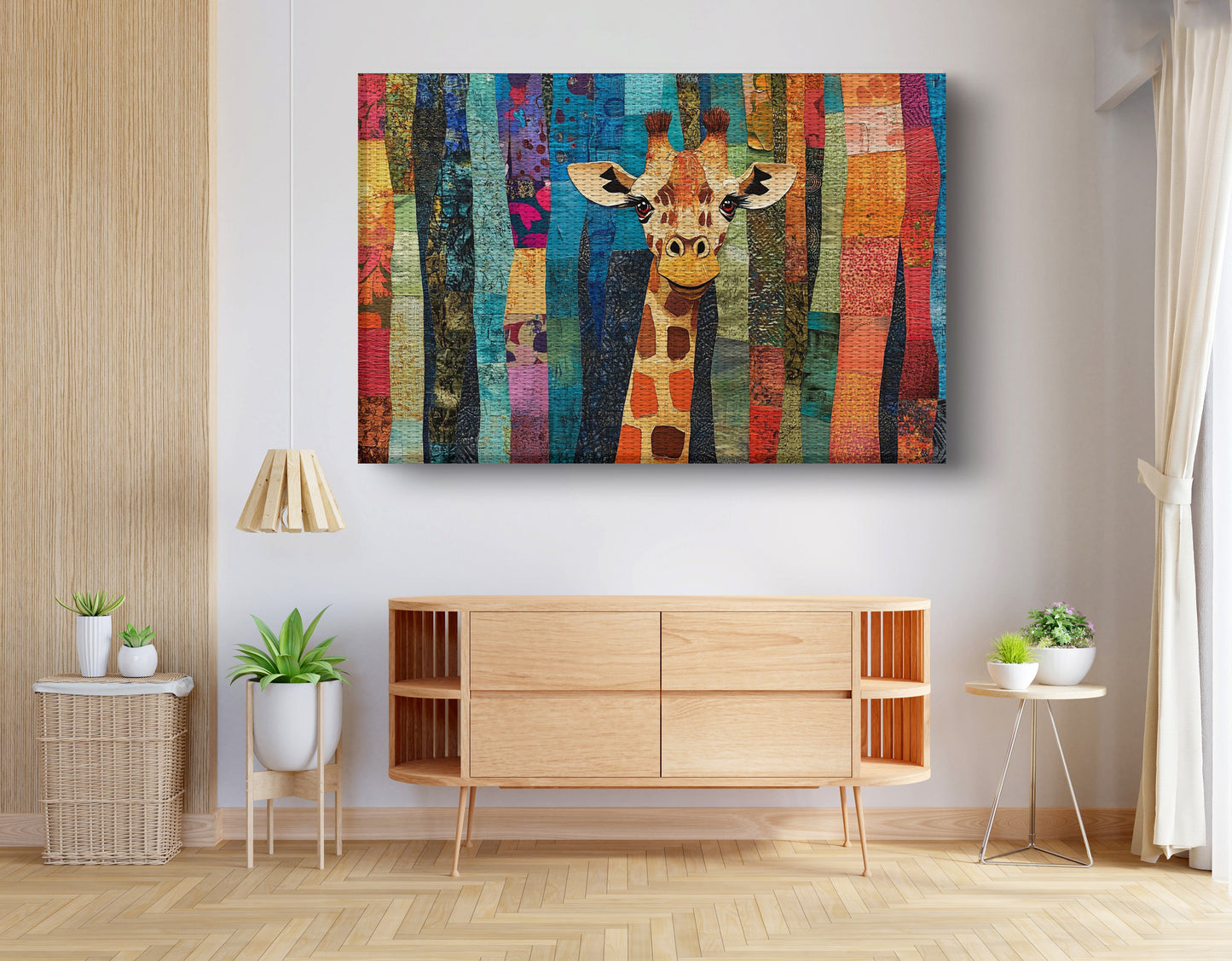 Alternate view of Giraffe Forest Pattern African American canvas print