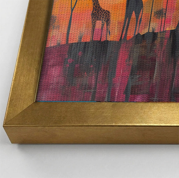 Giraffe Sunset Silhouette Black African American canvas print view 22