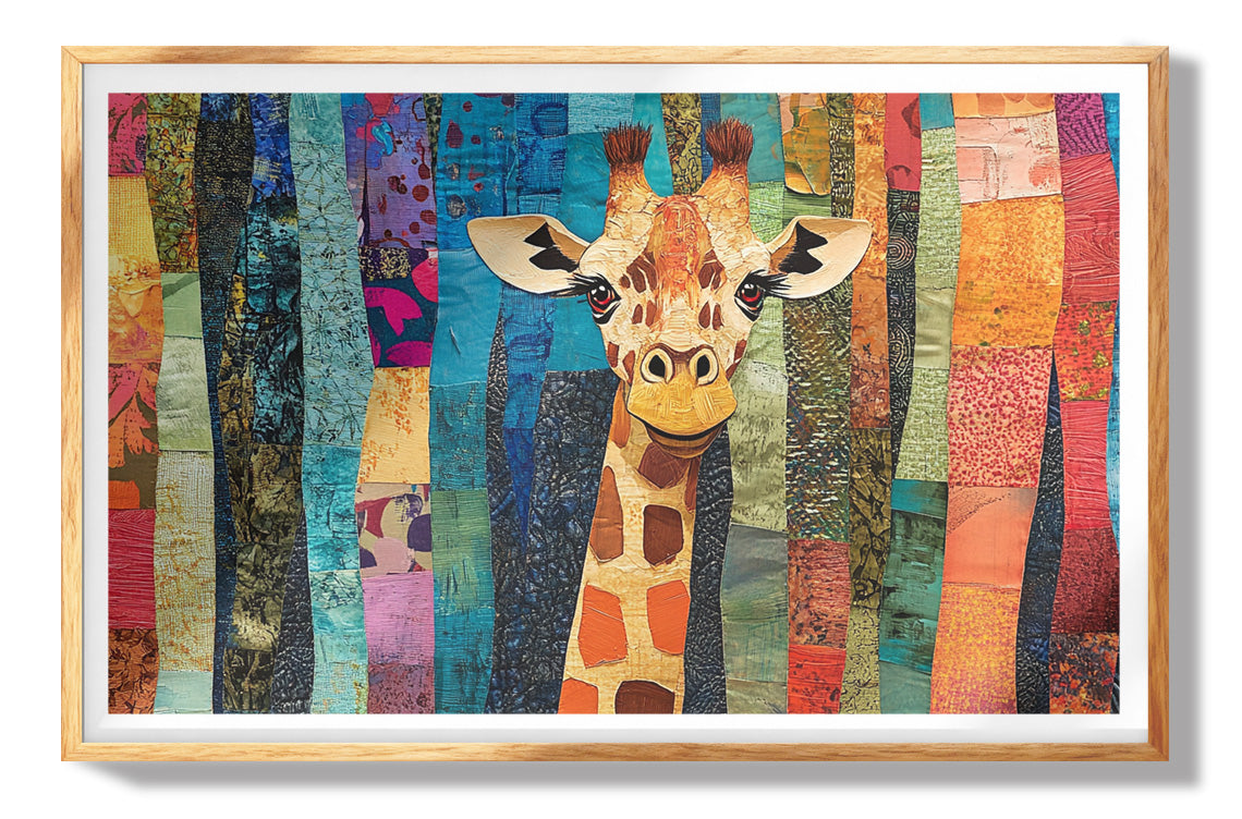 Giraffe Family Sunset Black Black culture wall art view 23