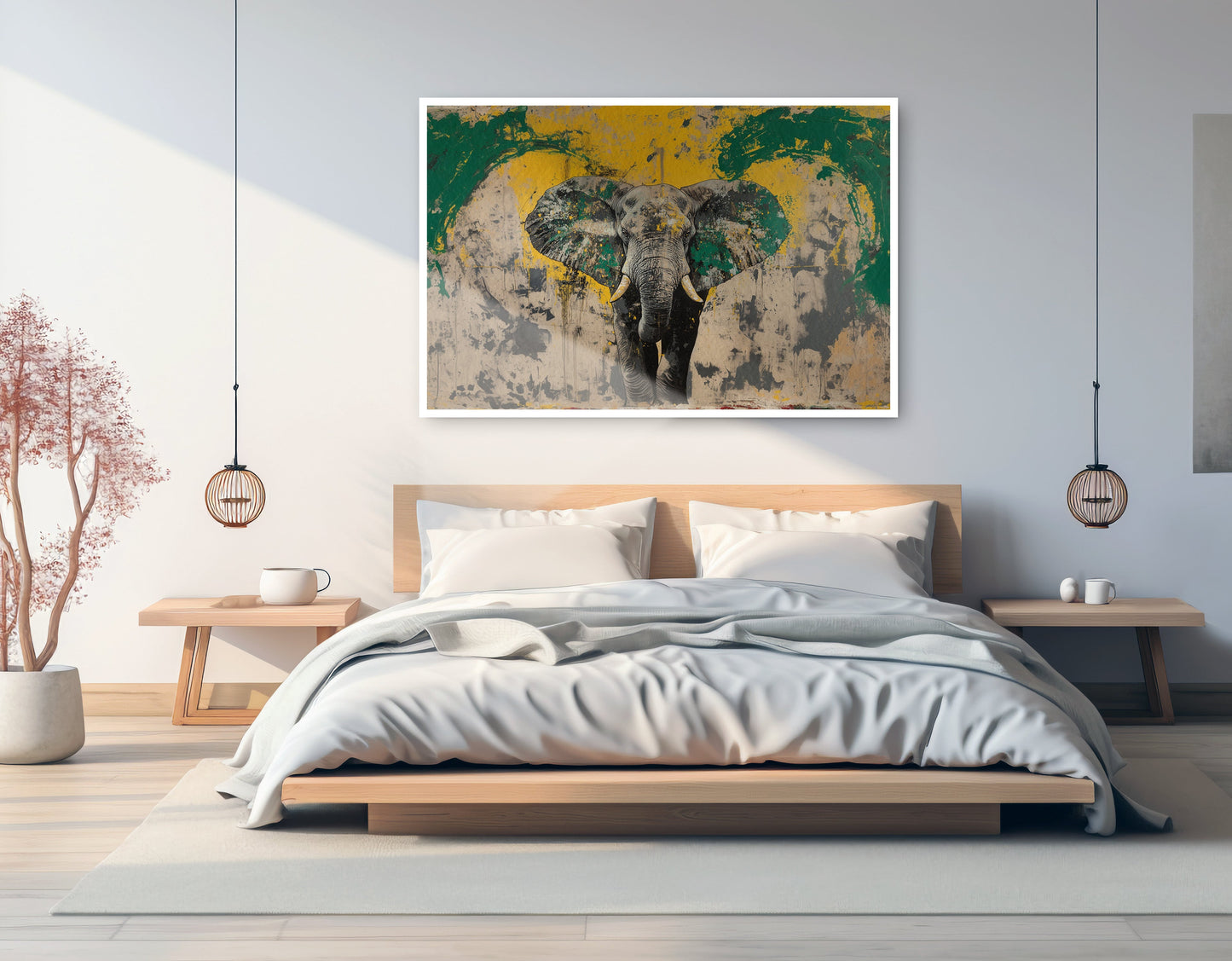 Abstract Elephant Green African American abstract art artwork view