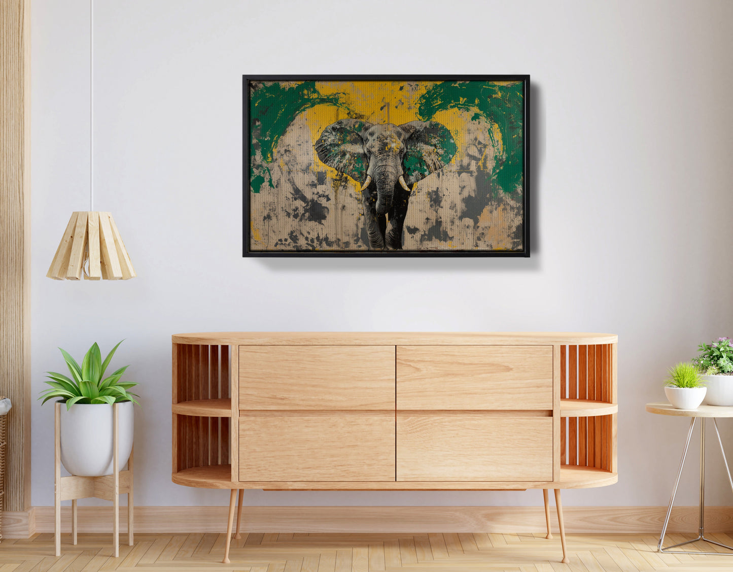 Abstract Elephant Green African American abstract art view 26