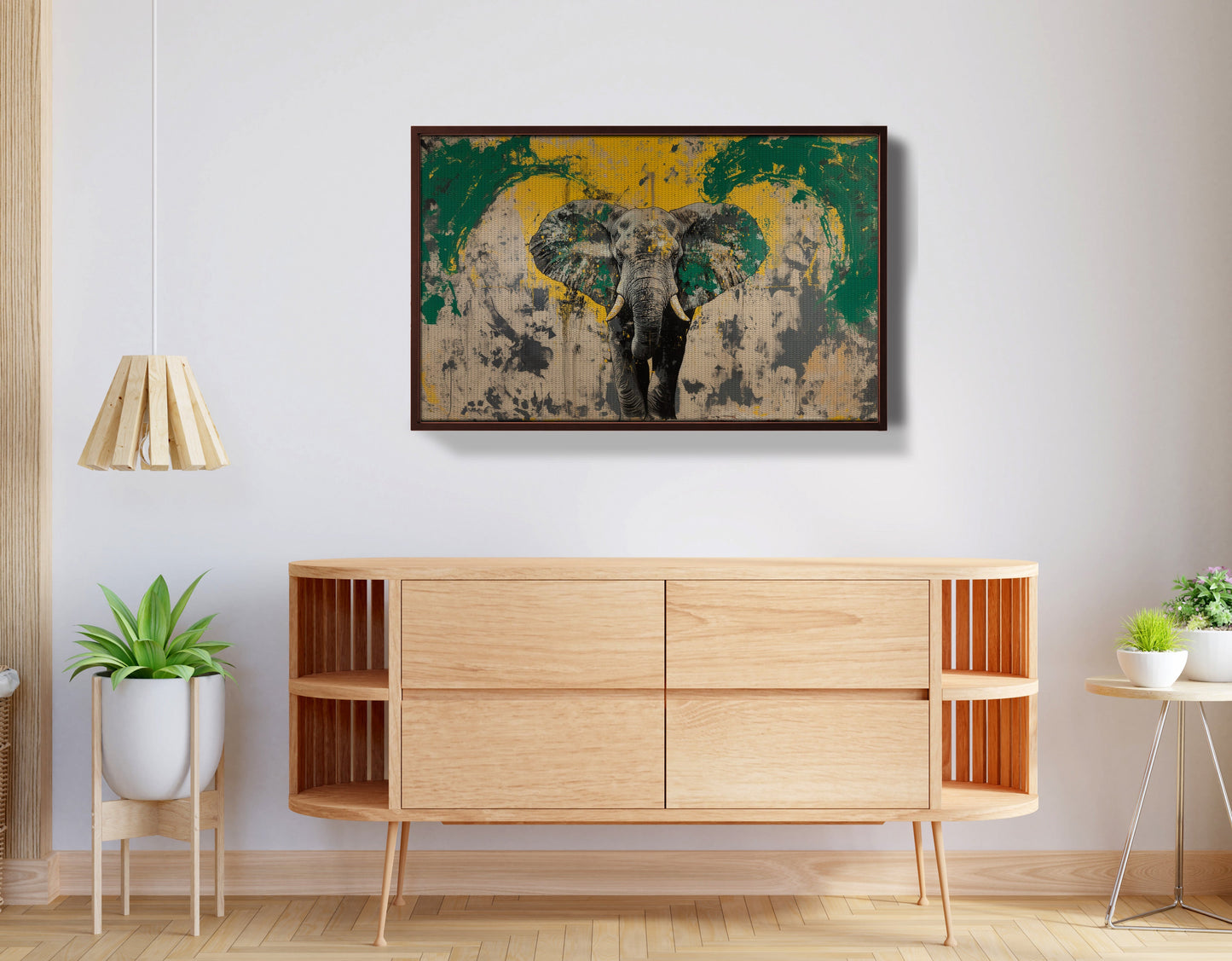 Abstract Elephant Green African American abstract art view 32