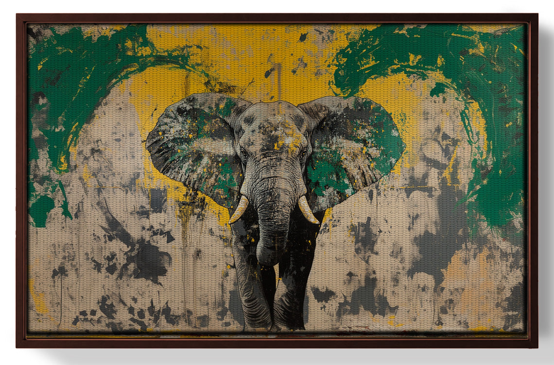 Abstract Elephant Green African American abstract art view 31