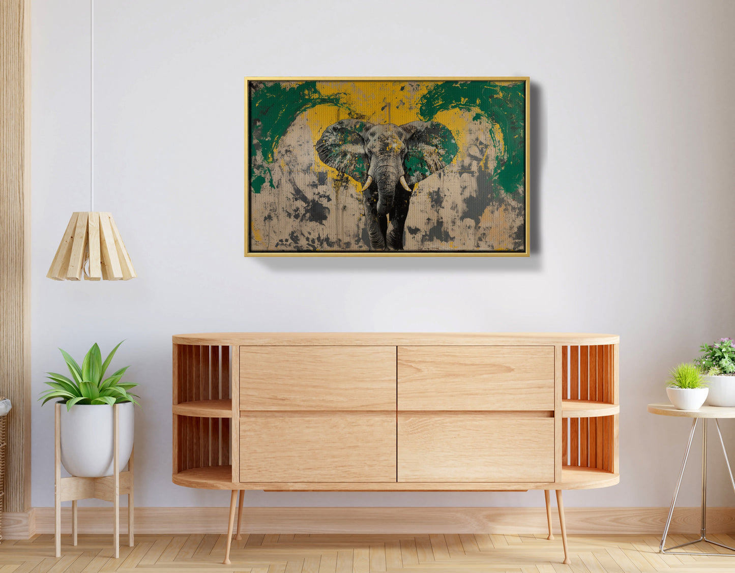 Abstract Elephant Green African American abstract art view 38