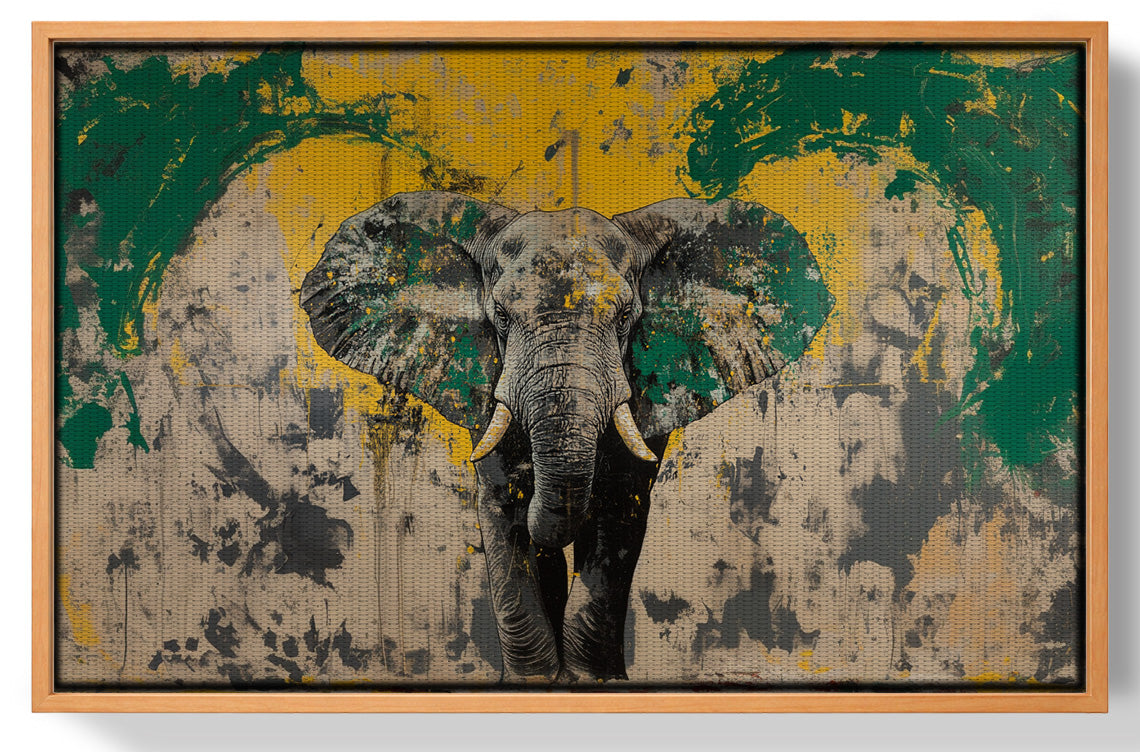 Abstract Elephant Green African American abstract art view 43