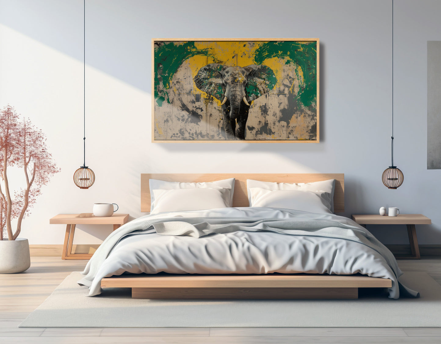 Abstract Elephant Green African American abstract art view 51