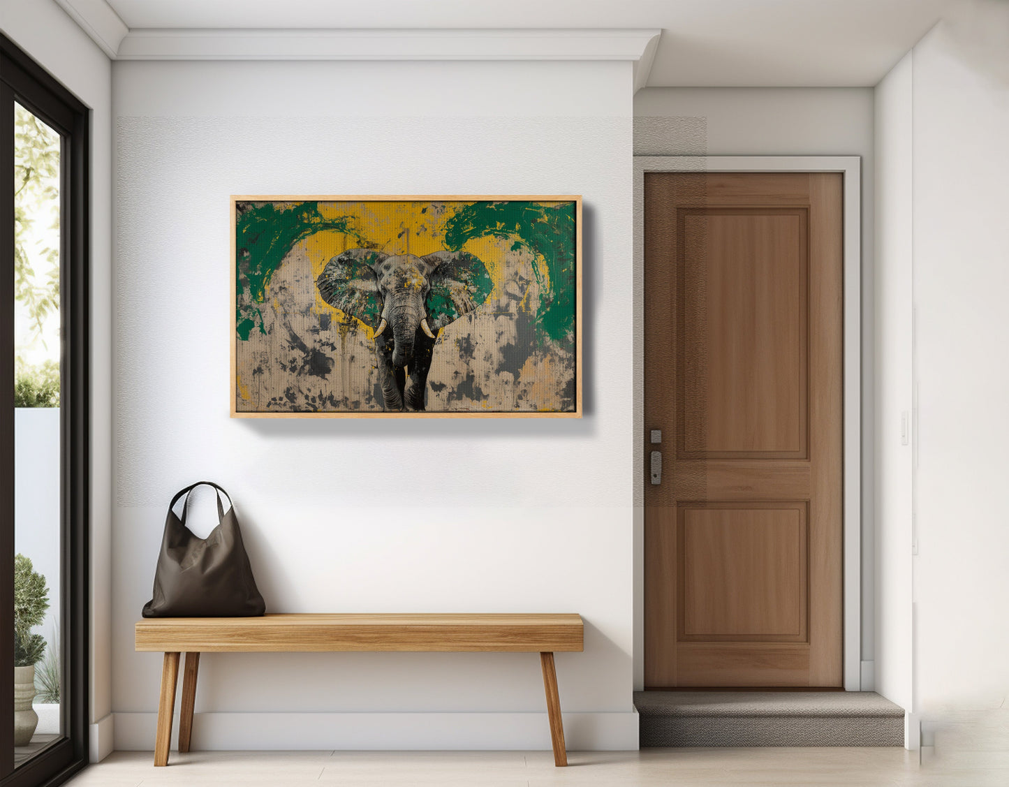 Abstract Elephant Green African American abstract art view 53