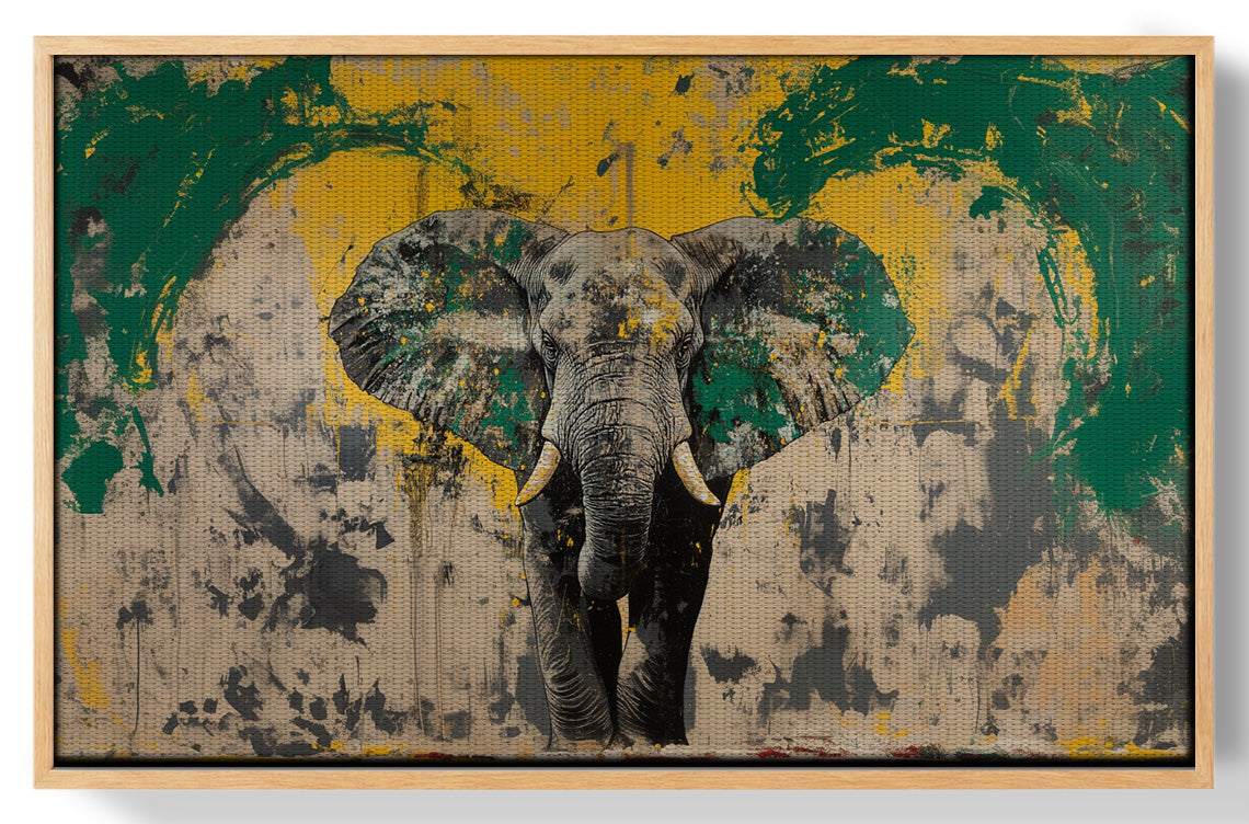 Abstract Elephant Green African American abstract art view 49