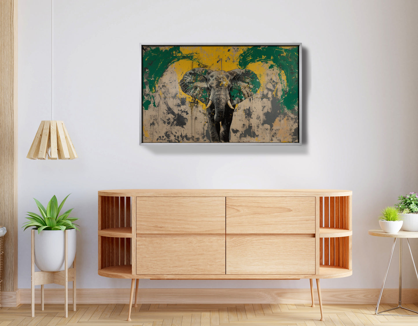 Abstract Elephant Green African American abstract art view 56