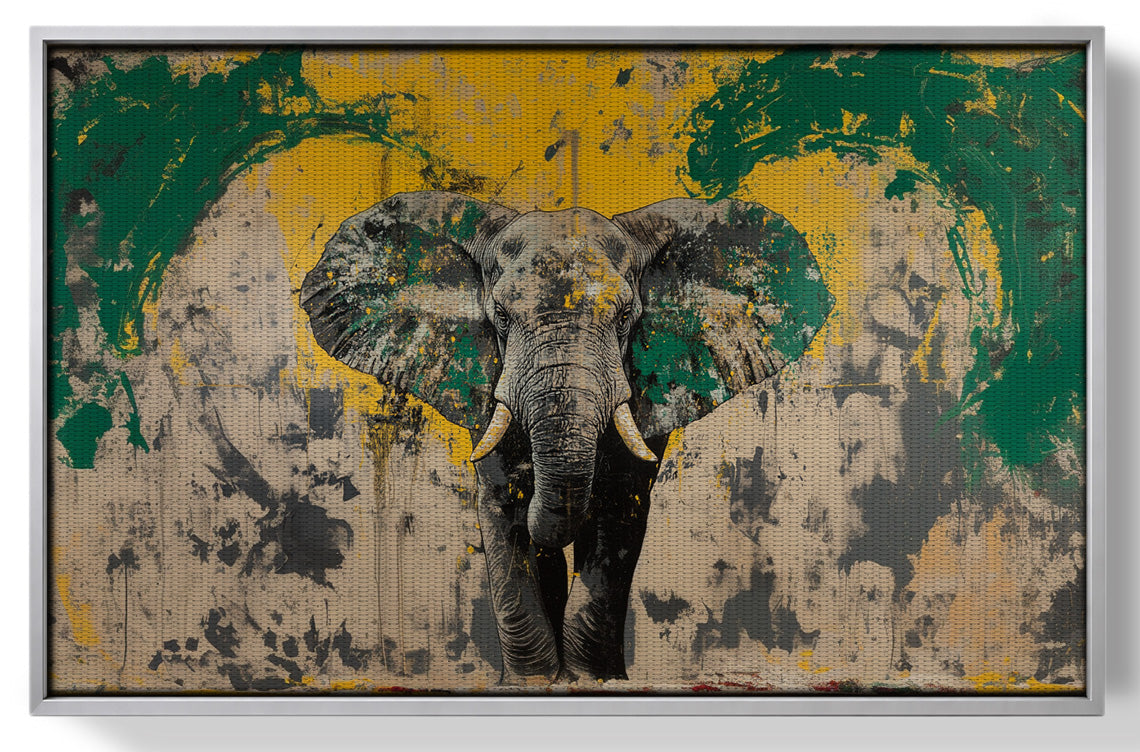 Abstract Elephant Green African American abstract art view 55