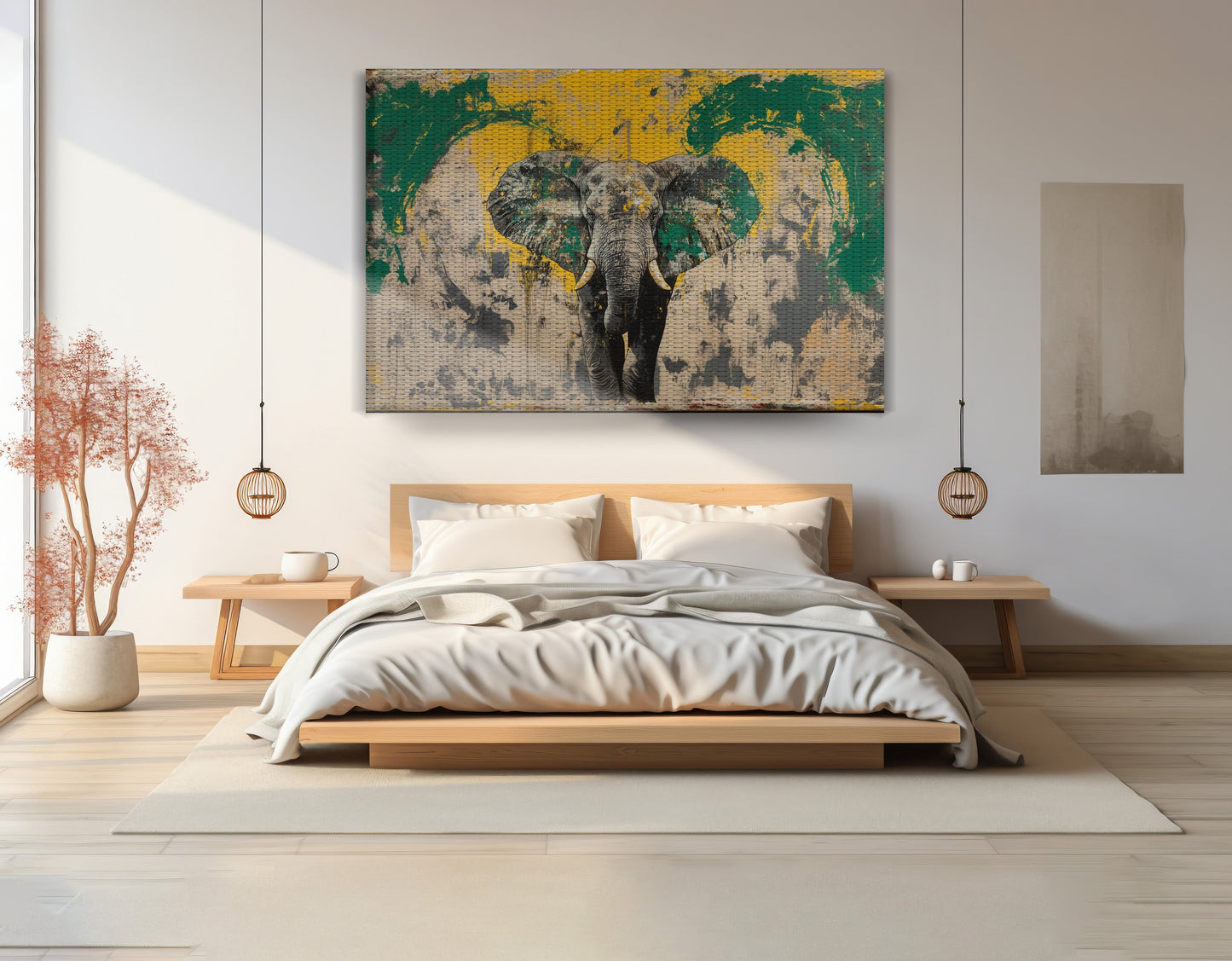 Abstract Elephant Green African American abstract art view 15
